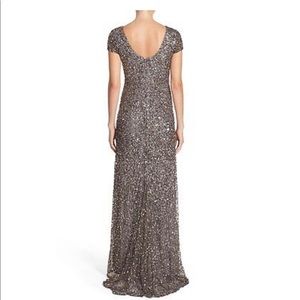 Adrianna Papell Silver Sequin Gown